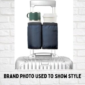 Luggage Cup Holder Travel Drink Carrier Fits Suitcase Handles, Coffee Mug